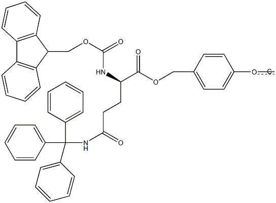 Fmoc-D-Gln(Trt)-Wang TG,,结构式