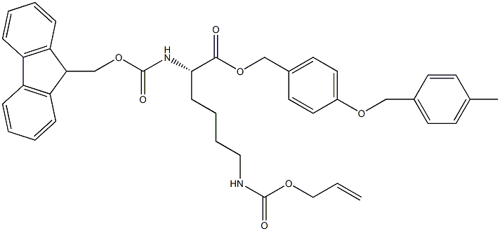 Fmoc-L-Lys(Aloc)-Wang Resin (100-200mesh, 1% DVB) Struktur