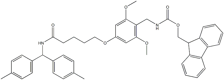 5-(4-Fmoc-aminomethyl-3,5-dimethoxyphenoxy)-pentanoyl amide 4-methyl-benzhydryl polystyrene (100-200 mesh, 0.4-0.8 mmol