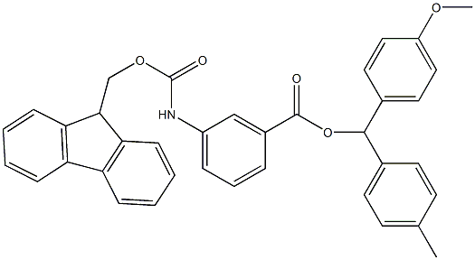 FMOC-3-AMINOBENZOIC ACID-4-METHOXYBENZHYDRYL RESIN 结构式