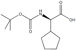 N-alpha-t-Butyloxycarbonyl-D-cyclopentylglycine 化学構造式