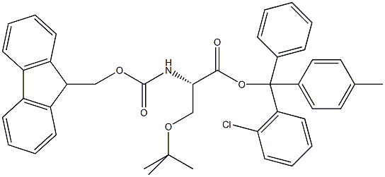 Fmoc-L-Ser(But)-2-chlorotrityl resin (100-200 mesh, > 0.5 mmol,,结构式