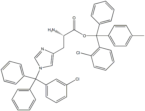 H-L-HIS(CLT)-2-CHLOROTRITYL RESIN Struktur