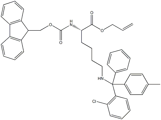 FMOC-L-LYS(2-CHLORO-TRITYL-RESIN)-OALL 结构式