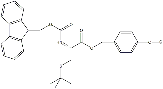 Fmoc-L-Cys(S-tBu)-Wang TG Structure