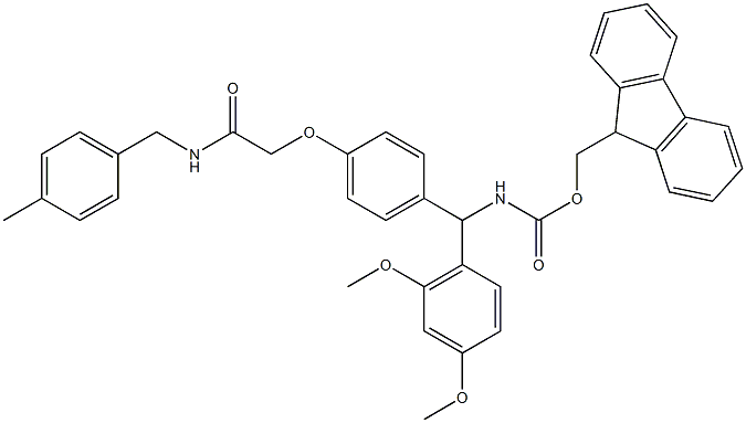 4-[(2,4-DIMETHOXYPHENYL) FMOC-AMINOMETHYL]PHENOXYACETIC ACID AMS RESIN Structure