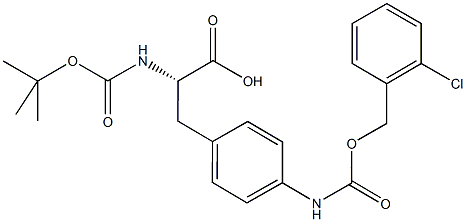 N-ALPHA-T-BUTYLOXYCARBONYL-4-(2-CHLOROBENZYLOXYCARBONYL)AMINO-L-PHENYLALANINE Struktur