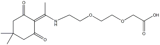 8-[(4,4-Dimethyl-2,6-dioxocyclohex-1-ylidene)ethyl-amino]-3,6-dioxaoctanoic acid, {2-[2-(Dde-amino)ethoxy]ethoxy}acetic acid 化学構造式