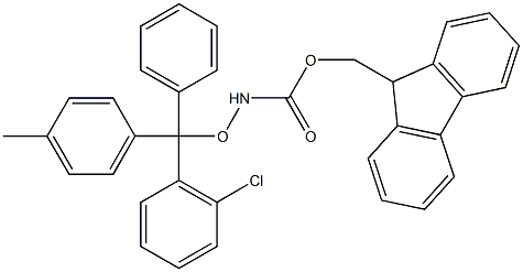 Fmoc-hydroxylamine-2-Chlorotrity Resin (1% DVB, 100-200 mesh, 0.7-1.5 mmol,,结构式