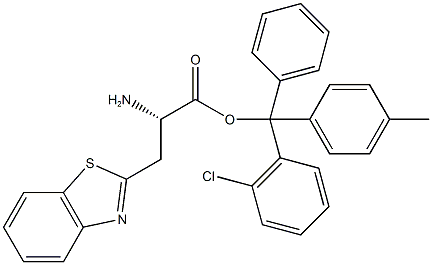 L-2-Amino-3-(2-benzothiazolyl)propionic acid-2-chlorotrityl resin (100-200 mesh, > 0.5 mmol,,结构式