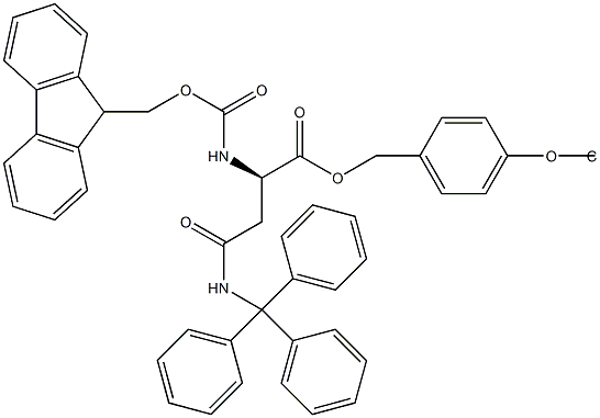 Fmoc-D-Asn(Trt)-Wang TG,,结构式