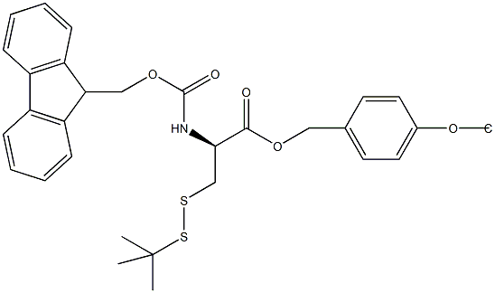 Fmoc-D-Cys(SS-tBu)-Wang TG,,结构式