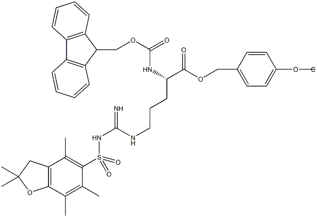 Fmoc-L-Arg(Pbf)-Wang TG,,结构式