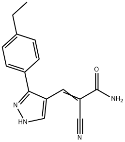 (E)-2-cyano-3-[5-(4-ethylphenyl)-1H-pyrazol-4-yl]prop-2-enamide Structure