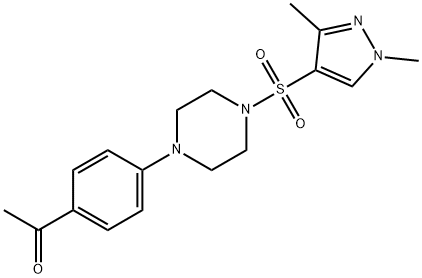 1-[4-[4-(1,3-dimethylpyrazol-4-yl)sulfonylpiperazin-1-yl]phenyl]ethanone Struktur