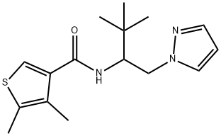 N-(3,3-dimethyl-1-pyrazol-1-ylbutan-2-yl)-4,5-dimethylthiophene-3-carboxamide Structure