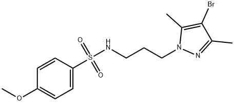 N-[3-(4-bromo-3,5-dimethylpyrazol-1-yl)propyl]-4-methoxybenzenesulfonamide Structure