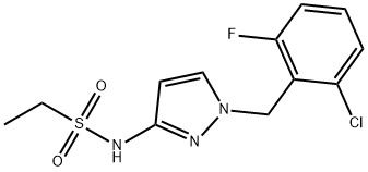 N-[1-[(2-chloro-6-fluorophenyl)methyl]pyrazol-3-yl]ethanesulfonamide Structure