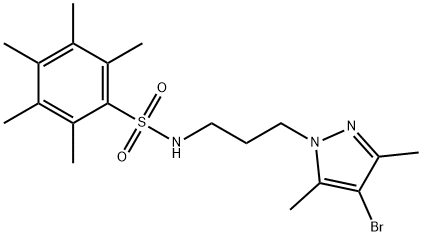 N-[3-(4-bromo-3,5-dimethylpyrazol-1-yl)propyl]-2,3,4,5,6-pentamethylbenzenesulfonamide Structure