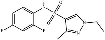 N-(2,4-difluorophenyl)-1-ethyl-3-methylpyrazole-4-sulfonamide,1006142-33-1,结构式