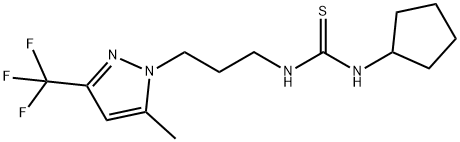 1-cyclopentyl-3-[3-[5-methyl-3-(trifluoromethyl)pyrazol-1-yl]propyl]thiourea,1006151-60-5,结构式