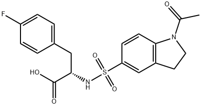 2-[(1-acetyl-2,3-dihydroindol-5-yl)sulfonylamino]-3-(4-fluorophenyl)propanoic acid Structure