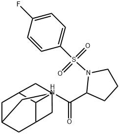 N-(2-adamantyl)-1-(4-fluorophenyl)sulfonylpyrrolidine-2-carboxamide 结构式
