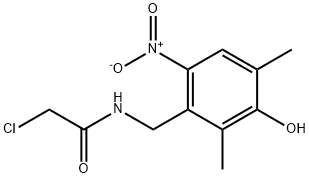 2-chloro-N-[(3-hydroxy-2,4-dimethyl-6-nitrophenyl)methyl]acetamide 结构式