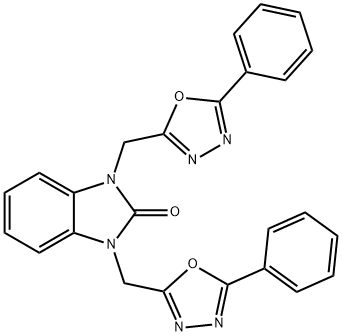 1,3-bis[(5-phenyl-1,3,4-oxadiazol-2-yl)methyl]benzimidazol-2-one Structure
