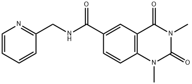 1,3-dimethyl-2,4-dioxo-N-(pyridin-2-ylmethyl)quinazoline-6-carboxamide 结构式