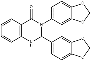 2,3-bis(1,3-benzodioxol-5-yl)-1,2-dihydroquinazolin-4-one 化学構造式