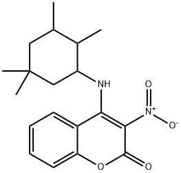 3-nitro-4-[(2,3,5,5-tetramethylcyclohexyl)amino]chromen-2-one Struktur