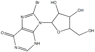 8-bromo-9-[3,4-dihydroxy-5-(hydroxymethyl)oxolan-2-yl]-3H-purin-6-one Struktur