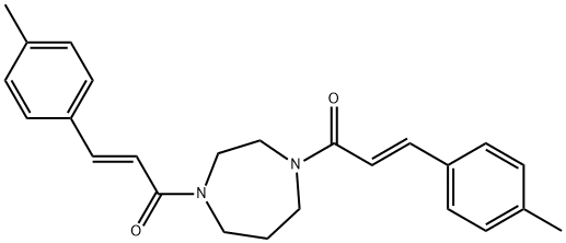 (E)-3-(4-methylphenyl)-1-[4-[(E)-3-(4-methylphenyl)prop-2-enoyl]-1,4-diazepan-1-yl]prop-2-en-1-one 化学構造式