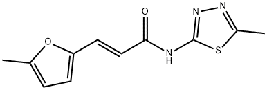 (E)-3-(5-methylfuran-2-yl)-N-(5-methyl-1,3,4-thiadiazol-2-yl)prop-2-enamide 化学構造式