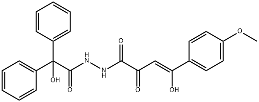 (Z)-4-hydroxy-N'-(2-hydroxy-2,2-diphenylacetyl)-4-(4-methoxyphenyl)-2-oxobut-3-enehydrazide Structure