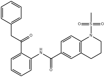 1-methylsulfonyl-N-[2-(2-phenylacetyl)phenyl]-3,4-dihydro-2H-quinoline-6-carboxamide Structure