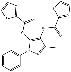 [5-methyl-2-phenyl-4-(thiophene-2-carbonylamino)pyrazol-3-yl] thiophene-2-carboxylate Structure