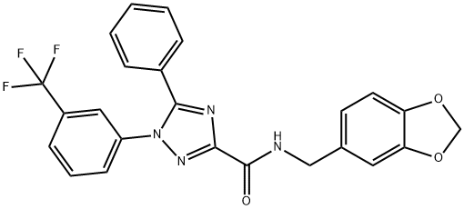 N-(1,3-benzodioxol-5-ylmethyl)-5-phenyl-1-[3-(trifluoromethyl)phenyl]-1,2,4-triazole-3-carboxamide Structure