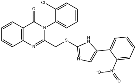 3-(2-chlorophenyl)-2-[[5-(2-nitrophenyl)-1H-imidazol-2-yl]sulfanylmethyl]quinazolin-4-one Struktur