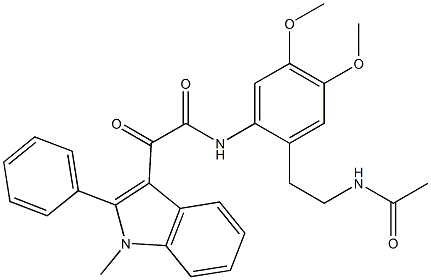 N-[2-(2-acetamidoethyl)-4,5-dimethoxyphenyl]-2-(1-methyl-2-phenylindol-3-yl)-2-oxoacetamide Structure