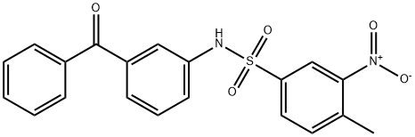 N-(3-benzoylphenyl)-4-methyl-3-nitrobenzenesulfonamide 化学構造式