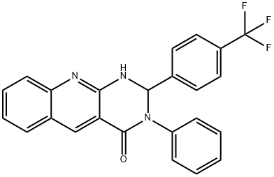 3-phenyl-2-[4-(trifluoromethyl)phenyl]-1,2-dihydropyrimido[4,5-b]quinolin-4-one Structure
