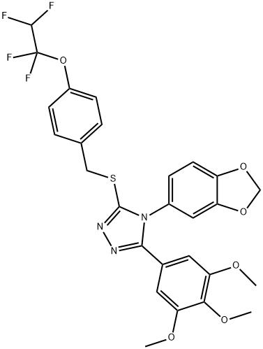 4-(1,3-benzodioxol-5-yl)-3-[[4-(1,1,2,2-tetrafluoroethoxy)phenyl]methylsulfanyl]-5-(3,4,5-trimethoxyphenyl)-1,2,4-triazole Structure