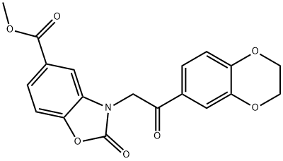 methyl 3-[2-(2,3-dihydro-1,4-benzodioxin-6-yl)-2-oxoethyl]-2-oxo-1,3-benzoxazole-5-carboxylate,1172980-39-0,结构式