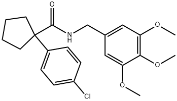 1-(4-chlorophenyl)-N-[(3,4,5-trimethoxyphenyl)methyl]cyclopentane-1-carboxamide 化学構造式