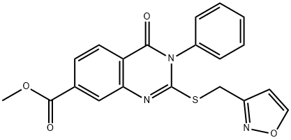 methyl 2-(1,2-oxazol-3-ylmethylsulfanyl)-4-oxo-3-phenylquinazoline-7-carboxylate,1174846-93-5,结构式