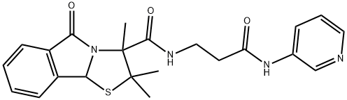 2,2,3-trimethyl-5-oxo-N-[3-oxo-3-(pyridin-3-ylamino)propyl]-9bH-[1,3]thiazolo[2,3-a]isoindole-3-carboxamide Structure