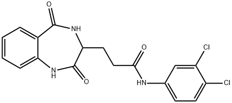 N-(3,4-dichlorophenyl)-3-(2,5-dioxo-3,4-dihydro-1H-1,4-benzodiazepin-3-yl)propanamide Struktur