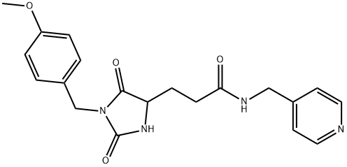 3-[1-[(4-methoxyphenyl)methyl]-2,5-dioxoimidazolidin-4-yl]-N-(pyridin-4-ylmethyl)propanamide,1214040-03-5,结构式